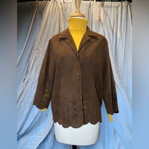 WOMEN'S Brown Long Sleeve Petite Top by Alfred Dunner.
